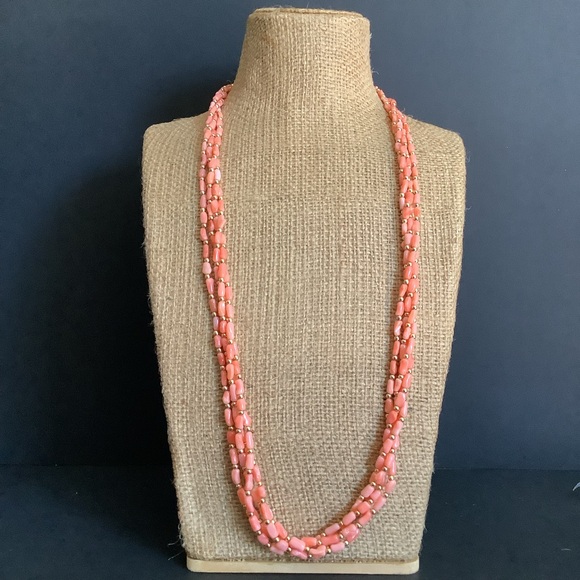 Vintage genuine angle skin coral Beaded Necklace